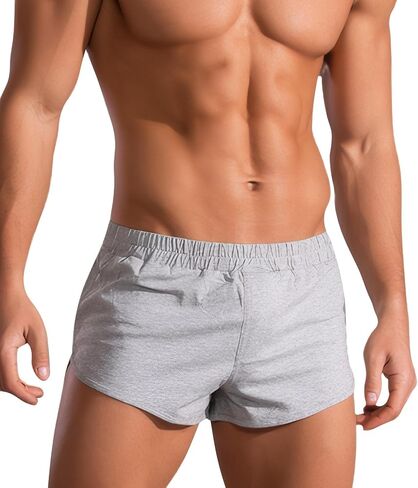 SEAUR Men's Soft Cotton Lounge Shorts Breathable Boxer Shorts Stretch Comfort Workout Trunks Bottom in Kuwait