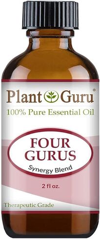 مزيج الزيوت العطرية من Four Gurus 2 أونصة 100% درجة علاجية طبيعية نقية ممزوجة بالقرنفل والقرفة والليمون وإكليل الجبل والأوكالبتوس لموزع الروائح العلاجية ودعم المناعة in Kuwait
