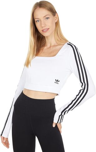 adidas 3-Stripes Long Sleeve Tee White SM in Kuwait
