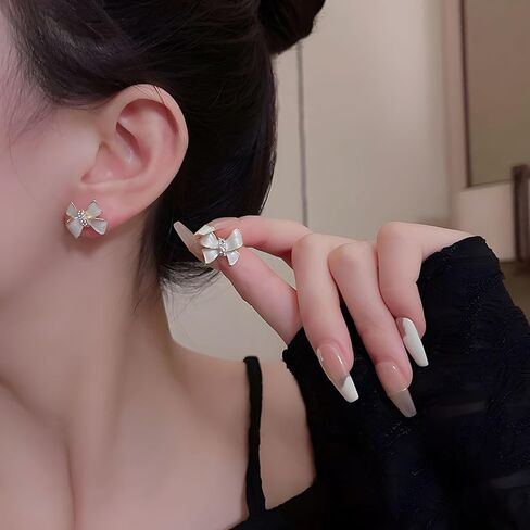 CZ Bow Stud Earrings for Women Rhinestone Bows Stud Earrings Jewelry in Saudi Arabia