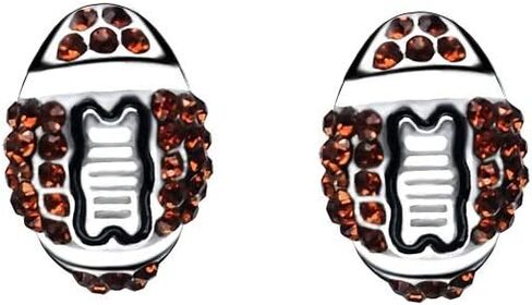 6 Pair Upgrade Unique Rhinestone Stud Earrings Cute Basketball Volleyball Baseball Football Rugby Shiny Crystal Sport Earrings for Women Gift in Saudi Arabia