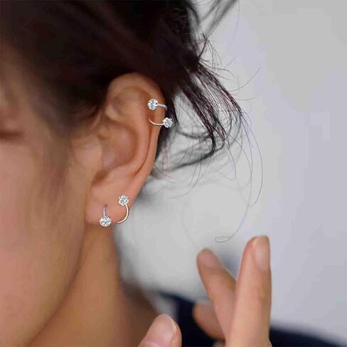 Silver Paved Crystal Ball Earrings Sparkling Rhinestone Double Ball Stud Earrings Disco Bead Stud Earring Jewelry for Women in Saudi Arabia