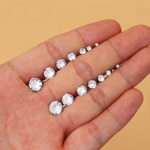Stainless Steel Earrings for Women Men Surgical Cubic Zirconia Earrings Studs Cartilage Earrings in Kuwait