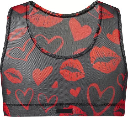 Mens Mesh Crop Top Sports Bras Y Back Tank Top Undershirt Printed Sleeveless Vest Sexy See Through Shirt in Kuwait