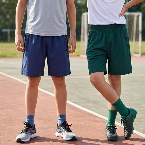 2PCS Boys Shorts Moisture Wicking Comfort for Play Gym School Casual Daily Wear in Kuwait