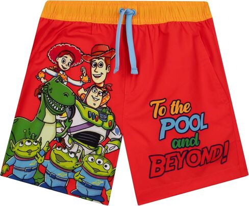 Disney Toy Story Swim Trunks, Woody and Friends Boys Swim Shorts, Kids Swimwear for Summer, Red 8 in Kuwait