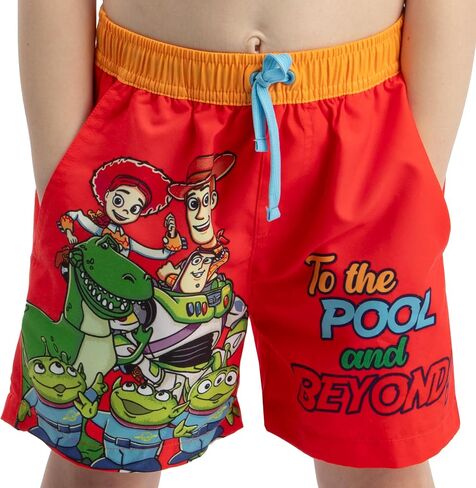 Disney Toy Story Swim Trunks, Woody and Friends Boys Swim Shorts, Kids Swimwear for Summer, Red 8 in Kuwait
