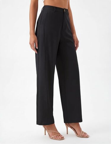 Blooming Jelly Womens Wide Leg Work Pants Barrel Elastic High Waist Stretchy Trousers Trendy Business Casual Office Slacks in Kuwait