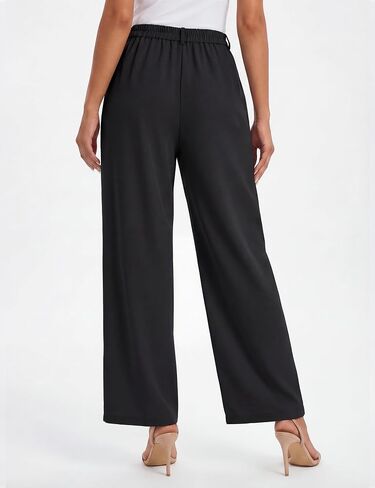 Blooming Jelly Womens Wide Leg Work Pants Barrel Elastic High Waist Stretchy Trousers Trendy Business Casual Office Slacks in Kuwait