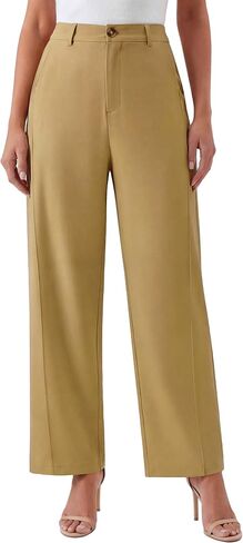 Blooming Jelly Womens Wide Leg Work Pants Barrel Elastic High Waist Stretchy Trousers Trendy Business Casual Office Slacks in Kuwait