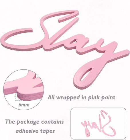 Slagindeco Full Color Lacquered Slay All Day Teen Girl Room Decor - 16.5 Inches x 7.1 Inches, Preppy & Aesthetic Decor for Girls' Rooms & Dorms (Pink) in Saudi Arabia