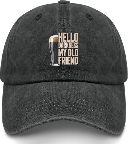 Hello Darkness My Old Friend Stout Beer Lover Hat Men Funny Dad Hat Gifts for Women in Saudi Arabia