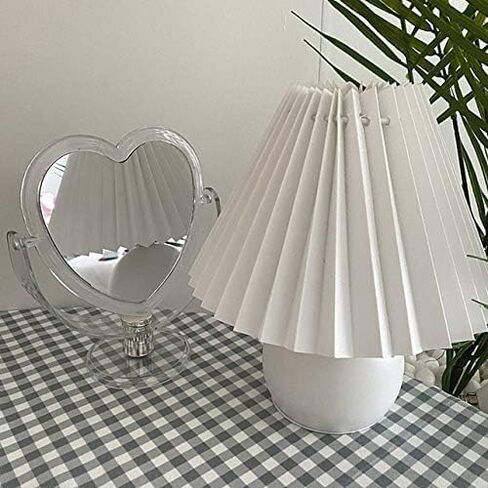 1Pc Acrylic Double Side Makeup Mirror Cute Heart Shaped Cosmetic Mirror, Transparent Base Home Bedroom Desktop Make Up Mirror (Red) in Saudi Arabia
