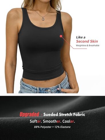 Eachyes Womens Sleeveless Scoop Neck Tank Top Fitted Shirts Going Out Tops Basic Clothes Summer Y2k Cute Outfits Trendy in Saudi Arabia