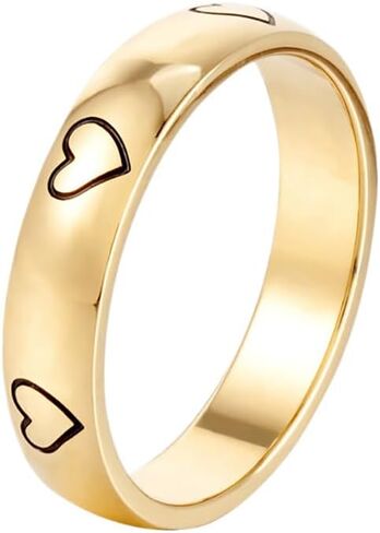 Fashion Heart Statement Ring for Women Men Titanium Stainless Steel Stackable Drip Oil Hearts Engagement Anniversary Promise Knuckle Finger Bands Minimalist Fashion Jewelry for Her Love Rings in Kuwait