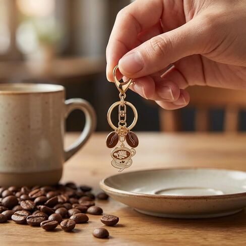 Coffee Keychain - Latte Cup Beans Keychains Bag Charms for Women,Drink KeyChains Gifts for Coffee Lovers，Friends，Sons，Family，Girls，Boys in Saudi Arabia