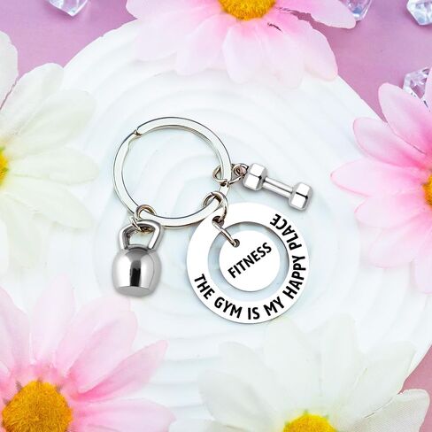Gym Gifts for Women Gym Keychain Workout Gifts for Men Women Dumbbell Bodybuilding Keychain Crossfit Fitness Accessories for Trainer Bodybuilder Sports Lover Keepsake in Saudi Arabia