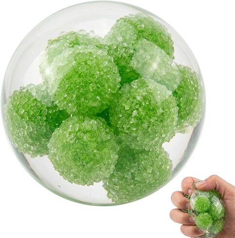 Coconut Oil Stress Ball, Green Fruit Sugar Crystal Handmade Ball, Coconut Oil Squishy with Sparkling Sugar-Like Texture for Desk Display in Kuwait