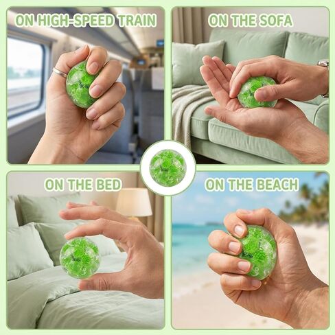 Coconut Oil Stress Ball, Green Fruit Sugar Crystal Handmade Ball, Coconut Oil Squishy with Sparkling Sugar-Like Texture for Desk Display in Kuwait