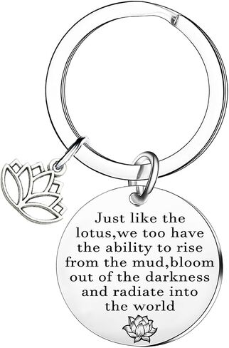 Lotus Flower Keychain Inspirational Gifts for Women Yoga Teacher Gift Lotus Flower Pendant Yoga Lovers Gift in Saudi Arabia