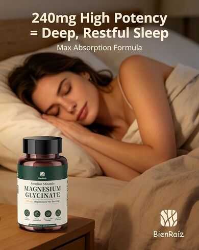 Magnesium Glycinate Supplement, 240mg Elemental, 120 Capsules | High Potency, 100% Fully Chelated, Sleep Aid for Relaxation, Non-GMO, Gluten-Free in Saudi Arabia