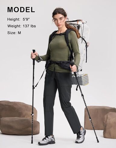 Pioneer Camp Women's Cargo Hiking Pants Packable Ultra-Light UPF100 Stretch Work Travel Pants with 4 Pockets Trail Outdoor in Kuwait