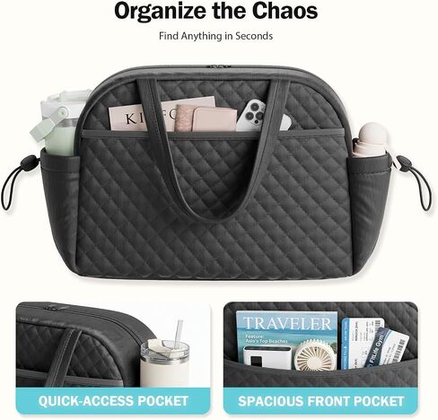 Tote Bag for Women, Lightweight Tote Bag for Travel and Work, Black in Saudi Arabia