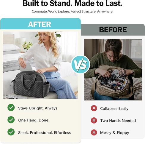 Tote Bag for Women, Lightweight Tote Bag for Travel and Work, Black in Saudi Arabia