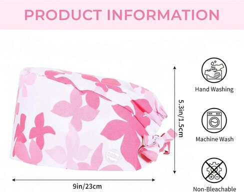 Qianyu Scrub Cap for Women Adjustable Working Cap with Button Nurse Surgeon Caps Breathable Tie Back Hat Satin Lined Scrub Caps Unisex Working Hat Sweatband Gourd-Shaped Work Hats for Women Men Unisex in Kuwait