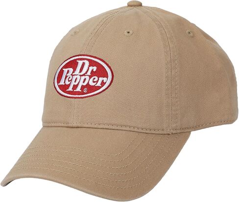 Bioworld Dr Pepper Classic Logo Taupe Washed Cotton Twill Dad Cap in Kuwait