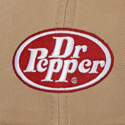 Bioworld Dr Pepper Classic Logo Taupe Washed Cotton Twill Dad Cap in Kuwait