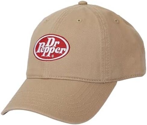 Bioworld Dr Pepper Classic Logo Taupe Washed Cotton Twill Dad Cap in Kuwait