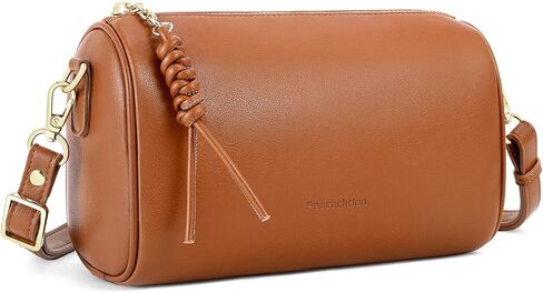 Peacocktion Crossbody Barrel Bag for Women Trendy Designer Vegan Leather Purses with Adjustable Strap in Saudi Arabia