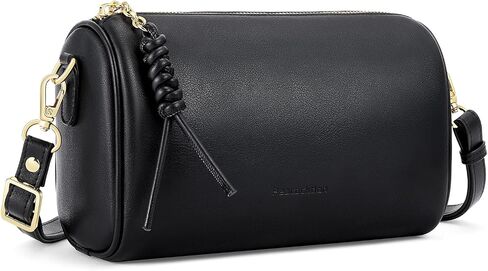Peacocktion Crossbody Barrel Bag for Women Trendy Designer Vegan Leather Purses with Adjustable Strap in Saudi Arabia