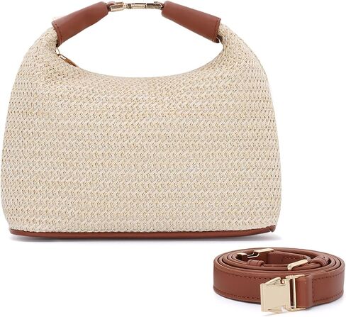 Fecialy Straw Bag for Women Small Raffia Purses Summer Beach Crossbody Bag Vacation Straw Woven Handbag 2025 in Saudi Arabia