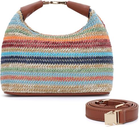 Fecialy Straw Bag for Women Small Raffia Purses Summer Beach Crossbody Bag Vacation Straw Woven Handbag 2025 in Saudi Arabia