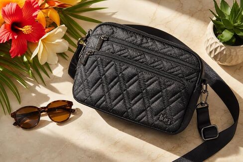 Lug Jitterbug Crossbody Bag, Metallic Black 2 - Stylish & Organized Small Purse with Charm Bar in Saudi Arabia