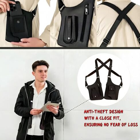 Double Shoulder Armpit Bag,Underarm Shoulder Satchel for Men,Concealed Carry Purses Holster for Man Left Handed,Tactical Shoulder Wallet for Travel Outdoor Cycling in Saudi Arabia