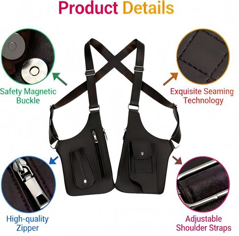 Double Shoulder Armpit Bag,Underarm Shoulder Satchel for Men,Concealed Carry Purses Holster for Man Left Handed,Tactical Shoulder Wallet for Travel Outdoor Cycling in Saudi Arabia