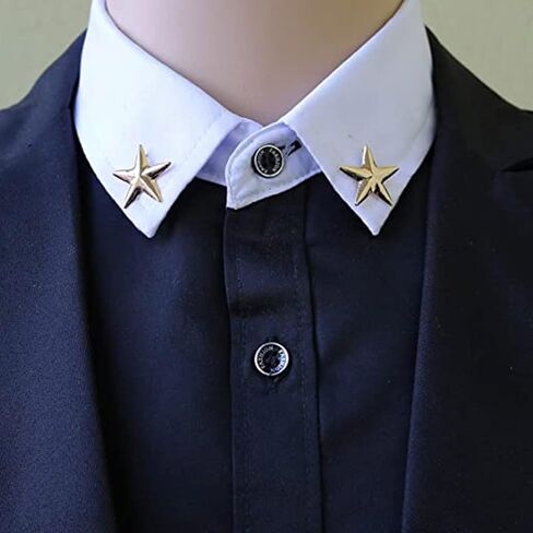 Metal Five-Pointed Star Badge Lapel Pins Brooch Collar Shoulder Pins for Women Men Jewelry Costume Decorations Alloy GD5-5# in Saudi Arabia