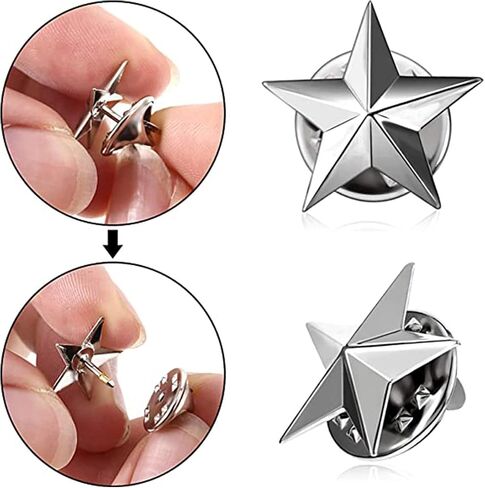 Metal Five-Pointed Star Badge Lapel Pins Brooch Collar Shoulder Pins for Women Men Jewelry Costume Decorations Alloy GD5-5# in Saudi Arabia