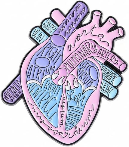 Funny Anatomical Heart Pin - Medical Science Enamel Pins Brooch for Backpacks, Jackets, Hats. Cardiologist Brooches Gifts for Med Students, Nurses and Doctors. in Saudi Arabia