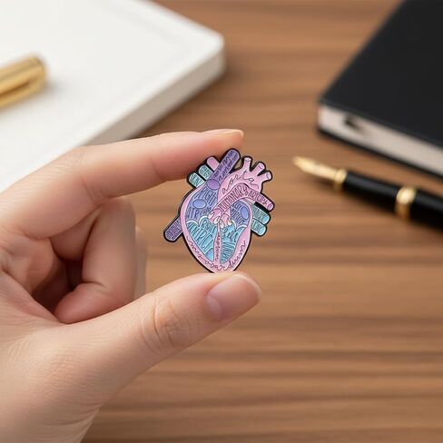 Funny Anatomical Heart Pin - Medical Science Enamel Pins Brooch for Backpacks, Jackets, Hats. Cardiologist Brooches Gifts for Med Students, Nurses and Doctors. in Saudi Arabia