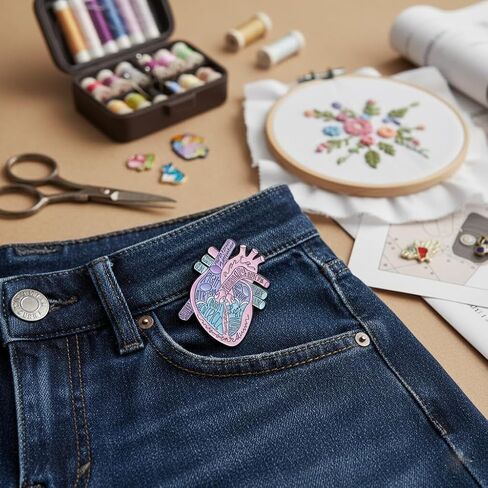 Funny Anatomical Heart Pin - Medical Science Enamel Pins Brooch for Backpacks, Jackets, Hats. Cardiologist Brooches Gifts for Med Students, Nurses and Doctors. in Saudi Arabia
