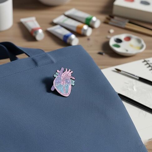 Funny Anatomical Heart Pin - Medical Science Enamel Pins Brooch for Backpacks, Jackets, Hats. Cardiologist Brooches Gifts for Med Students, Nurses and Doctors. in Saudi Arabia