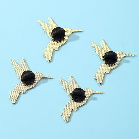 4 PCS Colorful Hummingbird Enamel Brooch,Durable Anti Scratch Decorative Badge,Vintage Animal Lapel Pin,Stylish Clothing Accessory for Daily Wear Party Travel Wedding Banquet in Kuwait