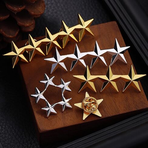 Metal Five-pointed Star Badge Lapel Pins Brooch Collar Shoulder Pins for Women Men Jewelry Costume Decorations, 5 in Saudi Arabia