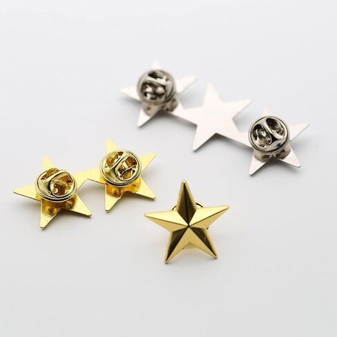 Metal Five-pointed Star Badge Lapel Pins Brooch Collar Shoulder Pins for Women Men Jewelry Costume Decorations, 5 in Saudi Arabia