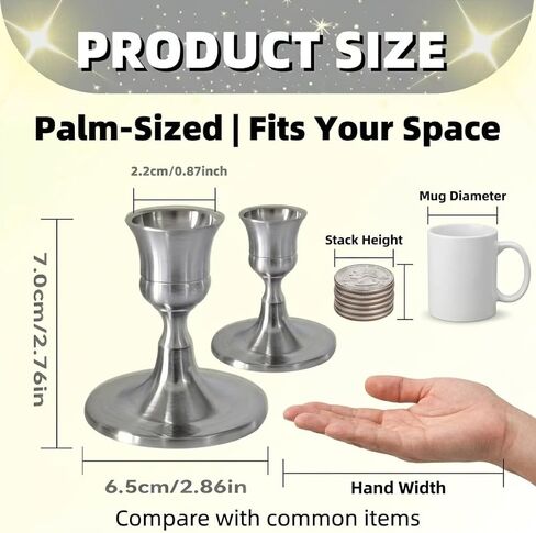 Silver Wine Glass Metal Candlestick Holders - HearthLume Vintage Modern Metal Taper Candle Holders, Decorative Centerpiece for Table Mantel, Wedding Kitchen Home Decor, Wedding Gift,6Pcs in Saudi Arabia