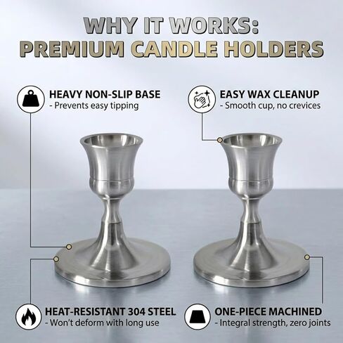 Silver Wine Glass Metal Candlestick Holders - HearthLume Vintage Modern Metal Taper Candle Holders, Decorative Centerpiece for Table Mantel, Wedding Kitchen Home Decor, Wedding Gift,6Pcs in Saudi Arabia